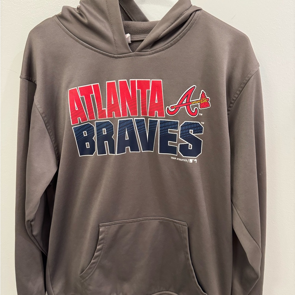 Atlanta Braves Gray Hoodie Sweatshirt